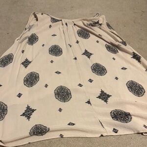 Free People Cream and Black Patterned Midi Dress